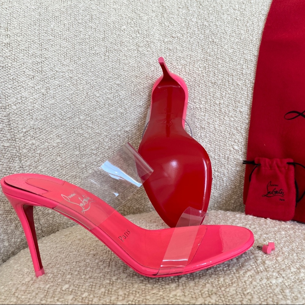 Christian LouBoutin Just Nothing 85 PVC Pink sz 37